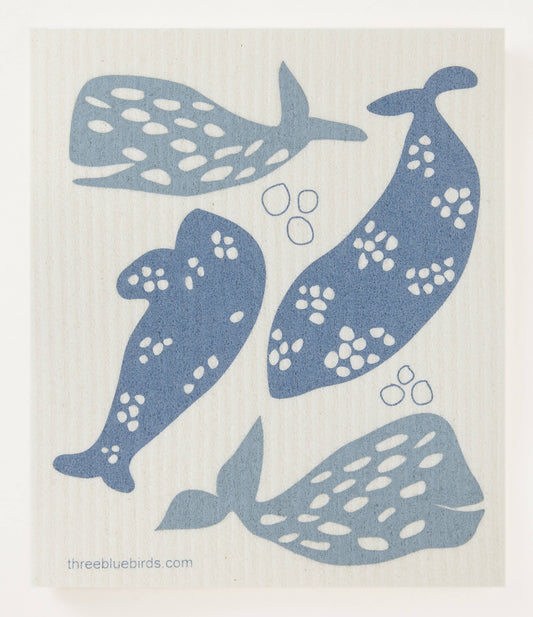Swedish Dishcloth, Whales, Three Bluebirds, MyEcoMark