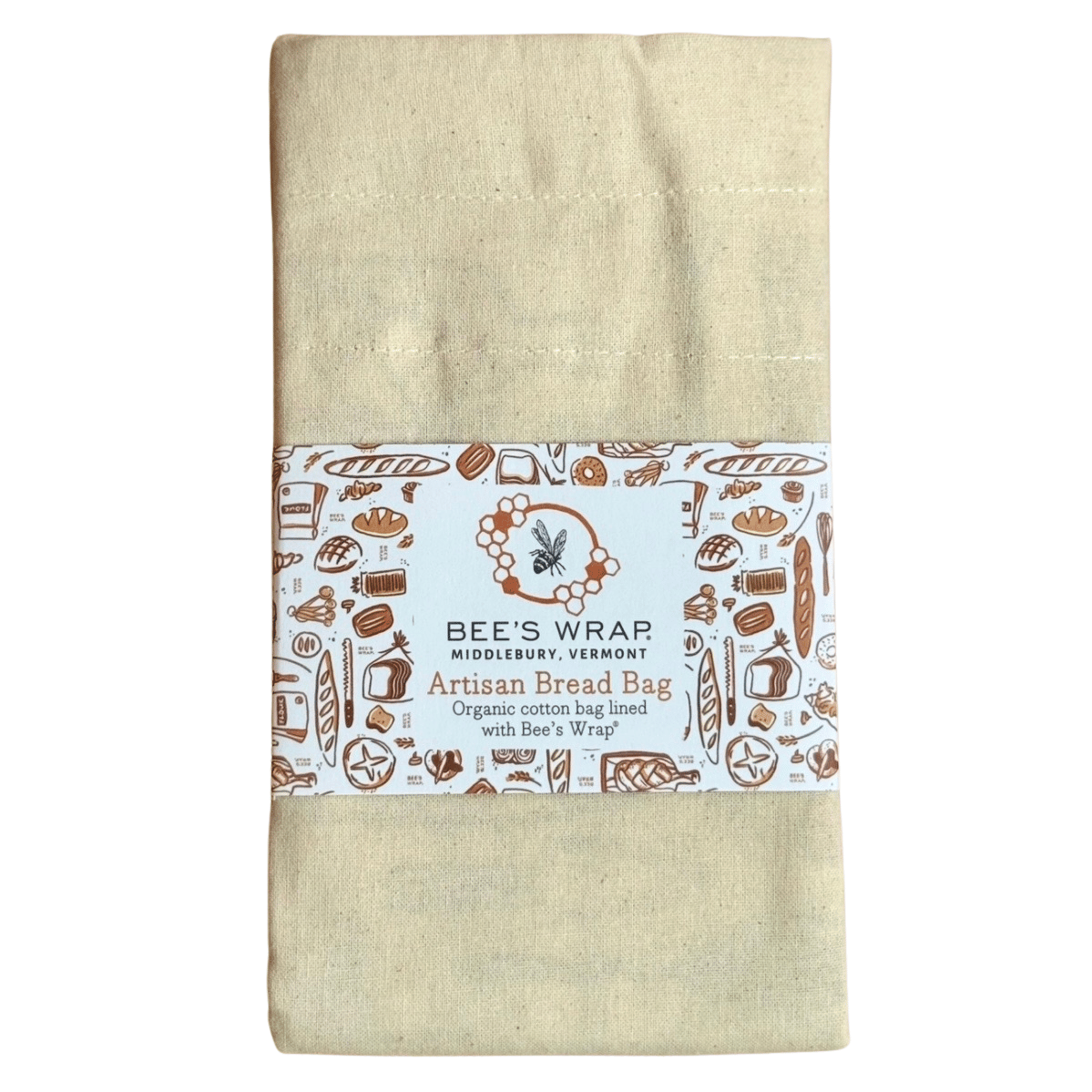 Beeswax Lined Bread Bag, Natural, Bee's Wrap, MyEcoMark, view 3