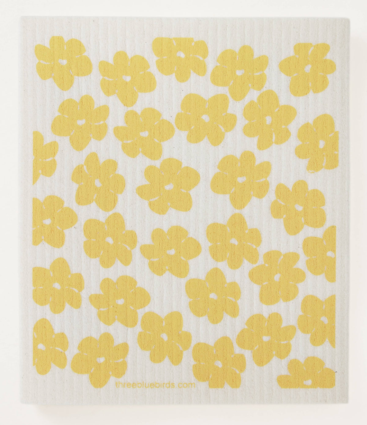 Swedish Dishcloth, Yellow Poppies, Three Bluebirds, MyEcoMark