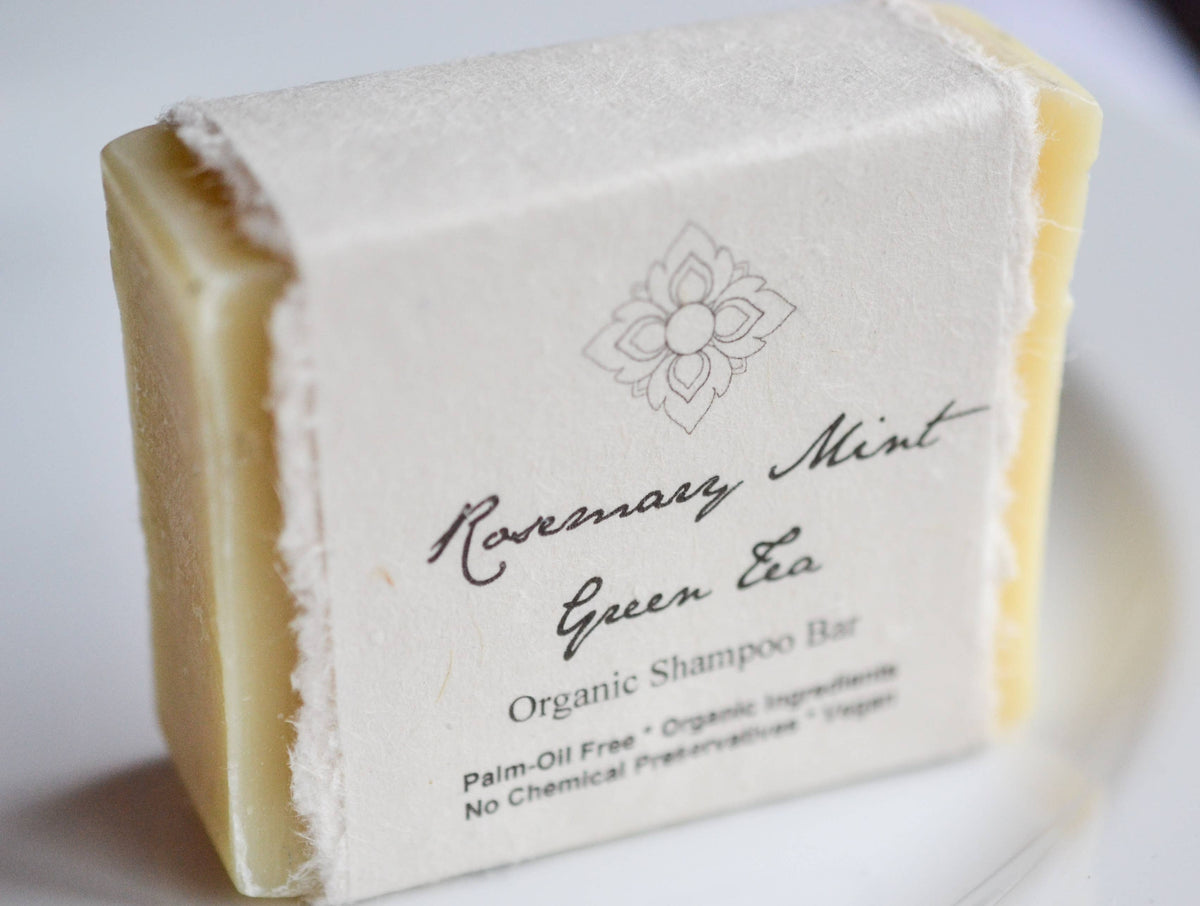Rosemary Mint Green Tea Shampoo Bar, Unearth Malee, MyEcoMark