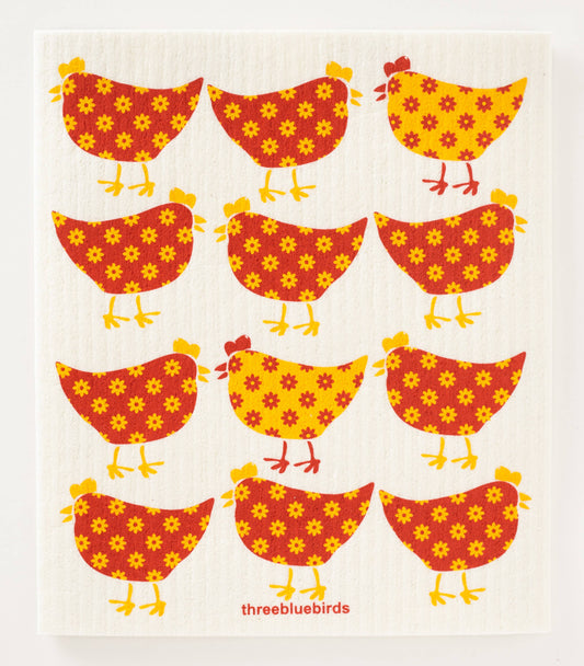 Swedish Dishcloth, Little Chickens, Three Bluebirds, MyEcoMark